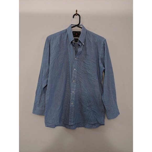 Rivers Other - Rivers Men's Shirt Size 39 Blue Check Long Sleeve Button Front Collar